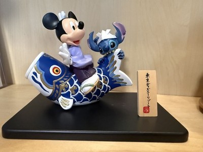 Tokyo Disney Resort Mickey & Stitch May Doll Figurine Statue Shogun Carp Box