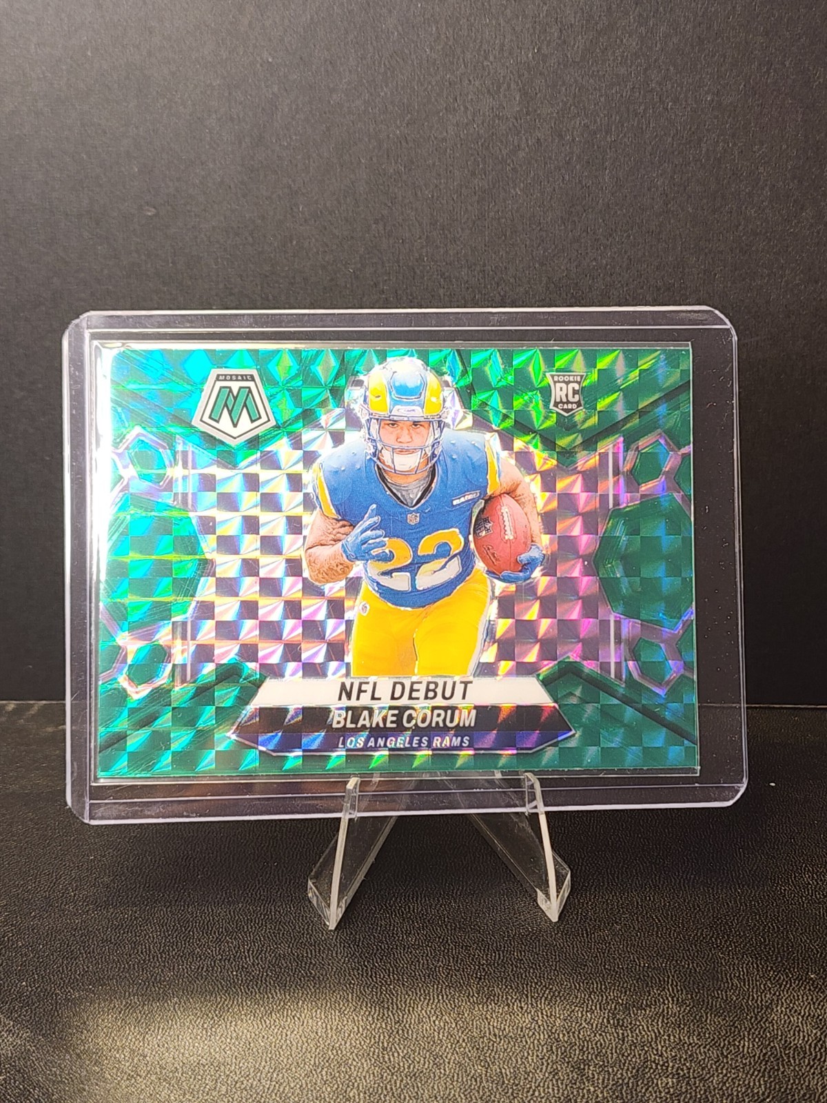 2024 Panini Mosaic - NFL Debut Blake Corum #278 Green Mosaic Prizm (RC)