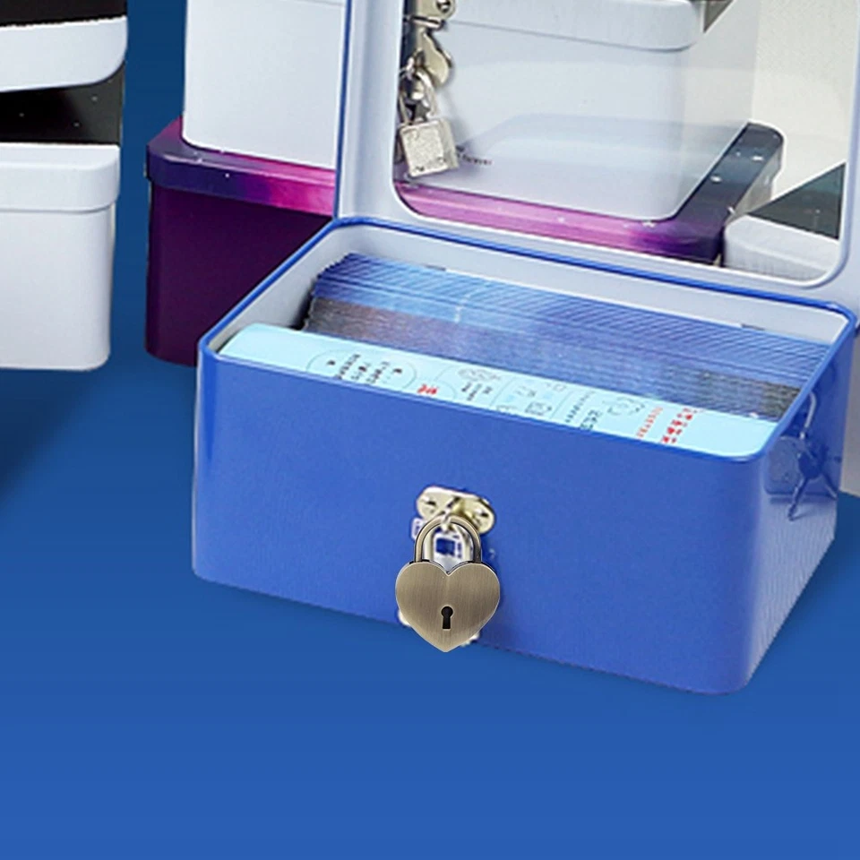 45x59mm Alte Gold 1 Set Herz Schloss Metall Vintage Vorhängeschloss Haushalt D - Bild 3 von 4