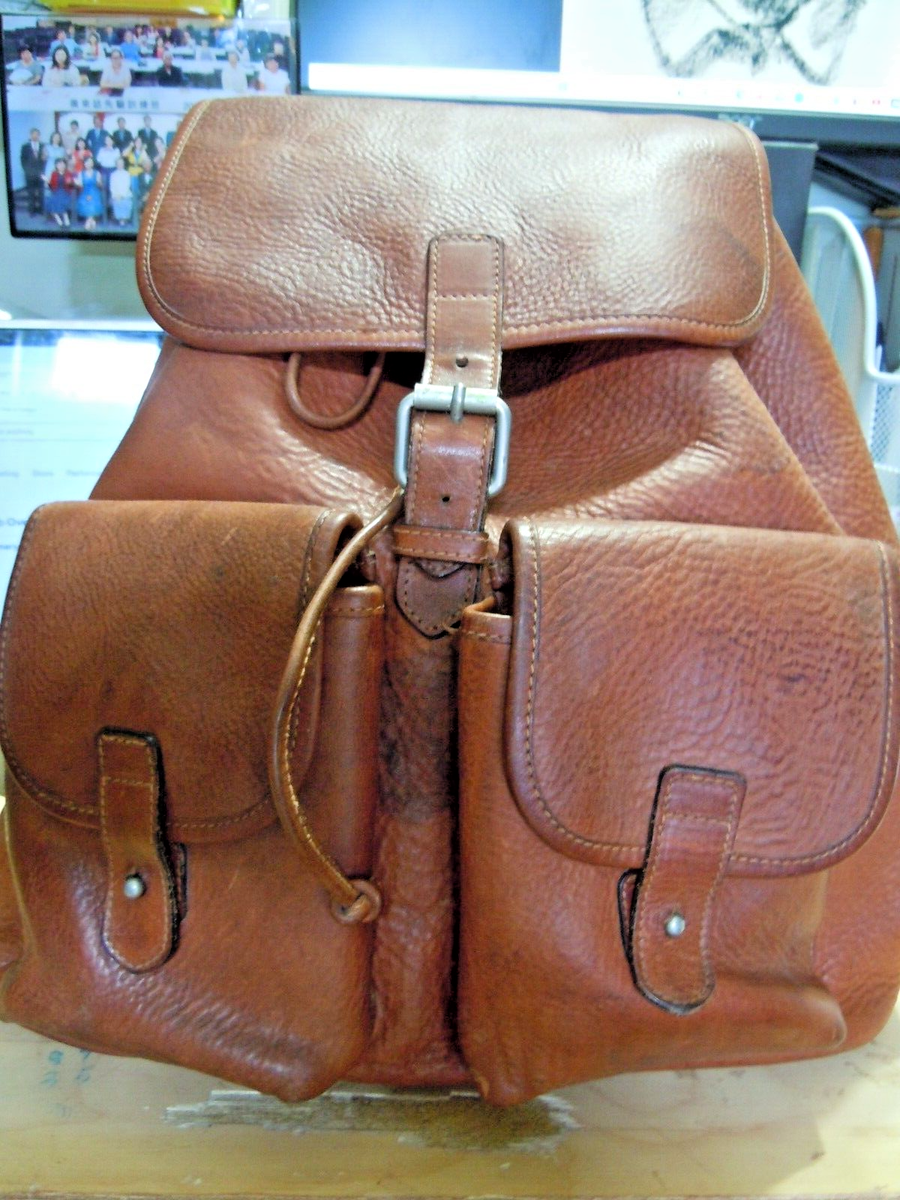 Vintage Banana Republic old Leather Backpack Rucksack large Made