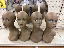 Realistic Female Mannequin Head Shoulder Wig Hat Display Stand (Order over 2)