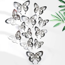 12 pcs 3d Black New Model butterfly wall decor, party, wedding, diy
