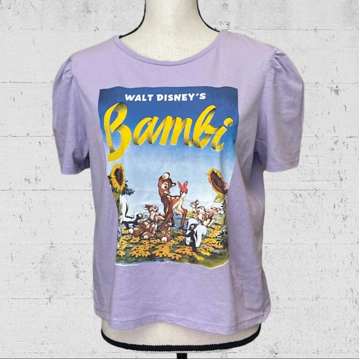 NWT Zara X Disney Bambi Puff Sleeve Lavender T Shirt Size Large eBay