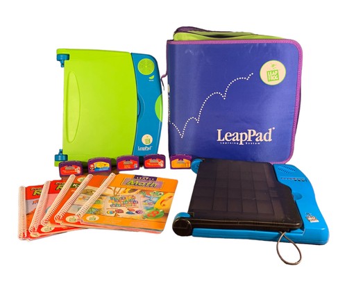 Two Leap Frog Leap Pad Learning Systems Complete W/ Case 5 Cartridges & 5 Books