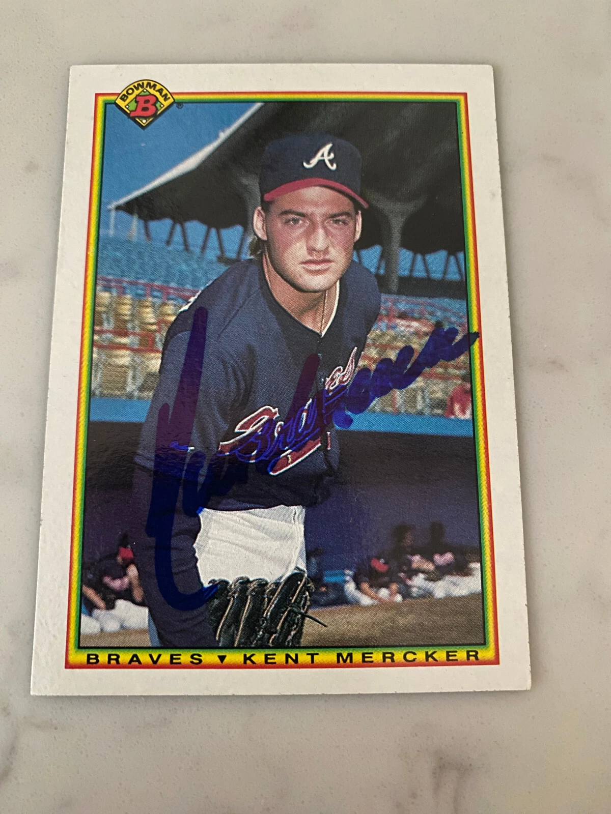 Kent Mercker Rookie Autographed 1990 Bowman #6 Atlanta Braves