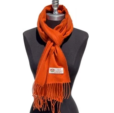 BRAND NEW 100% CASHMERE SCARF /WRAP MADE IN ENGLAND SOLID Orange