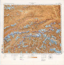 Russian Soviet Military Topographic Map - ZORKUL LAKE (Tajikistan),500K, ed.1989