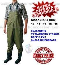 SCAFANDRO STIVALE DOPPIO PVC STAGNO NUMERO 45 BARCA GOMMONE PESCA SPINNING ALTRO