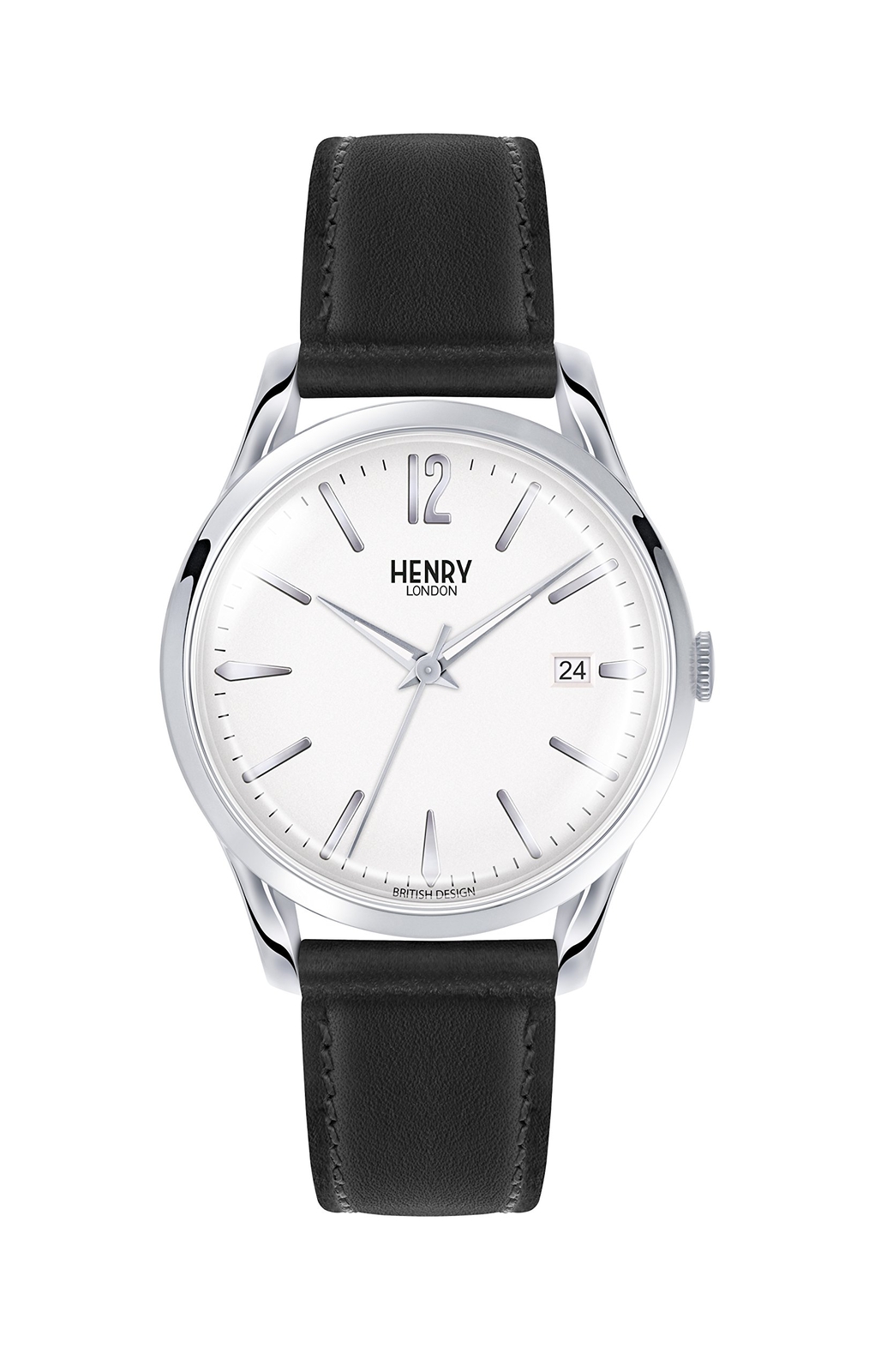 Henry London Unisex Edgware Quartz Watch with White Dial Analogue Display and Bl