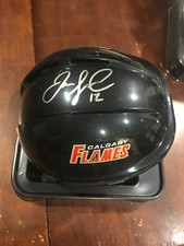 Jarome Iginla Signed Calgary Flames Mini Helmet HockeyInk