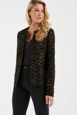 Long Tall Sally Foiled Boucle Open Front Jacket Uk 22 Ln102 Nn 02