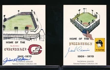 Lot (2) Jim Dickson Jack Cassini Reds Pirates #16 #14 Signed Autograph TT35 J8
