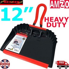 12" Metal Dustpan Heavy Duty Pan for Fireplace Garden Ash Rubble Workshop