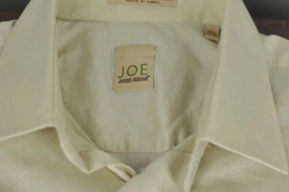 Camisa de vestir Joseph Abboud para hombre café sarga algodón elastano 15,5 x 32/33 Foto 2 de 4