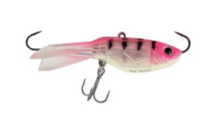 Acme Hyper Glide 1.5  Ice Fishing Jig Pink Tiger Glow FREE SHIPPING!