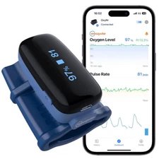 Continuous Pulse Oximeter Fingertip with Reminder, Free App and PC Sleep Report