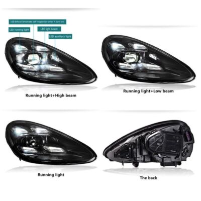 For Porsche Cayenne 2011-2017 Animation Front Lamps Pair LED