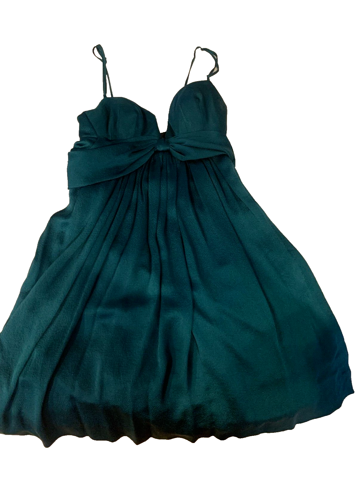 Vintage Nicole Miller Turquoise Silk Cocktail Dress Size 0 Party Lined New-image