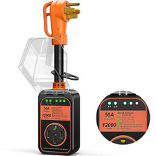 RV Surge Protector 50 Amp Waterproof, 12000J Upgraded RV Power Surge Protector w