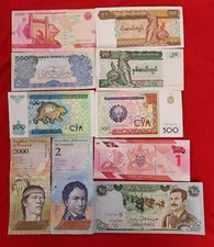  LOT 10 DIFFERENT WORLD PAPER MONEY BANKNOTES CURRENCY  UNC  FREE SHipping 