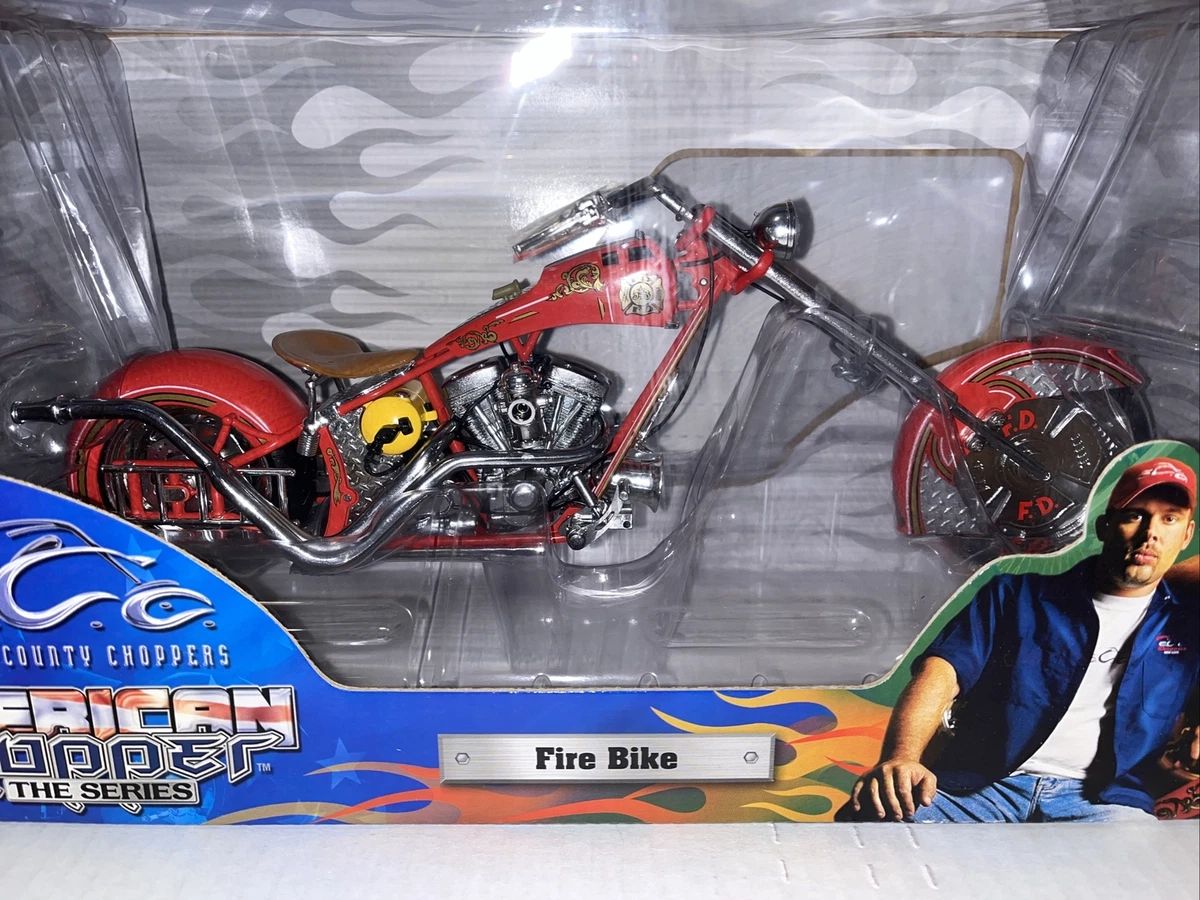 Joy Ride American Chopper Fire Bike Die Cast 1 10 MIB Nice B207