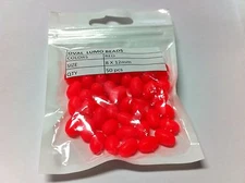 50 Oval Large Luminous Glow Fishing Beads Lumo Red 8 X 12mm USA shipping