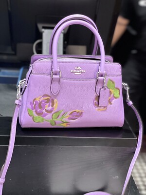 BNWT COACH CL423 Mini Darcie Carryall Pebble Leather With Rose