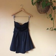 NWT Nastygal Black Dress Strapless Zipper //M // 