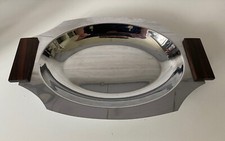 Feine Art Deco Bauhaus Schale Tablett  mit Palisander Chrom Frankreich um 1935