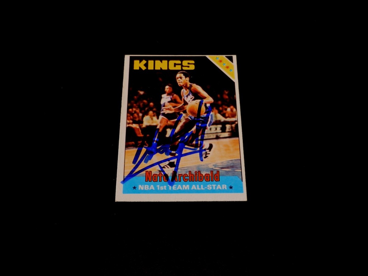 Nate Archibald Autographed 1975 Topps Basketball HOF Kings Card 