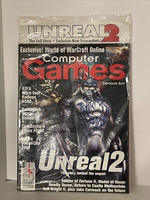 Computer Games Magazine With Disc November 2001 Number 132 SEALED BRAND NEW