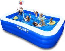 Inflatable Pool for Kids and Adults, 120" X 72" X 22" Oversized Thickened Family