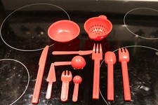 Dolls kitchen accessories made in hong kong plastic toys spoon parts utensils