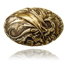 Buckle for Men's Belt "DROGON", Handmade Brass Buckle