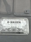 First National Mint and Trust  1/2 Oz .999 Silver Bar - O Brien Family Honor #4