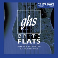 GHS 3065 Brite Flats Bass Guitar Strings; Medium Scale - gauges 49-108