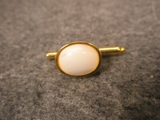 SINGLES 1 9/16" White Oval Mother Pearl Vintage Formal Tux Shirt Stud Prom h45