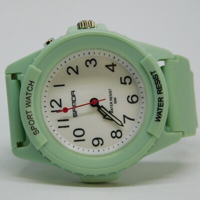 SAMOA 6018 Mint Tone Quartz Analog Unisex Sport Watch New Battery