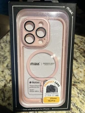 Miak iPhone 16 Pro Pink Case Mag Safe Shockproof Camera Lens Full Cover