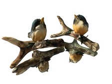 Capodimonte Bluebirds On A Branch Porcelain Made in Italy Set of 2 Vintage
