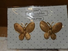 GIFT # 7216 GOLD BUTTERFLY PILLAR PALS/PINS  VF Scotts Collectables