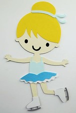 Figure Skater Girl Paper Doll Die Cut Scrapbook Embellishement