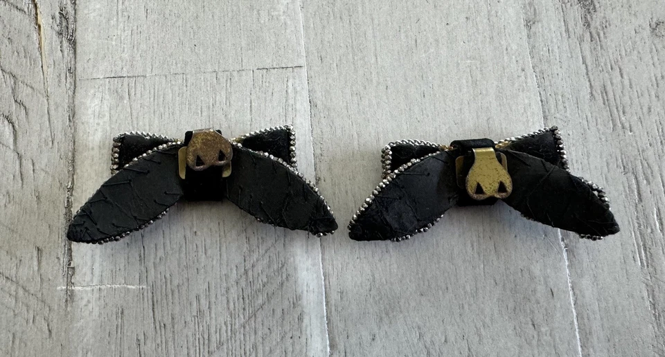 De colección/antiguo Negro Micro Acero Necesario Zapatos Clips Arcos cosidos a mano Foto 4 de 4