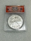 2017 W BURNISHED SILVER EAGLE ANACS SP70 ~~ FR RED LABEL ~~ PRISTINE ~~ NO SPOTS