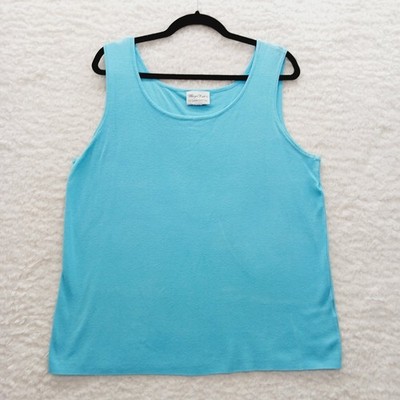 Tank Top Women Aqua Summercore Coastal Cool Casual Capsule Wardrobe Travel Sz 1X