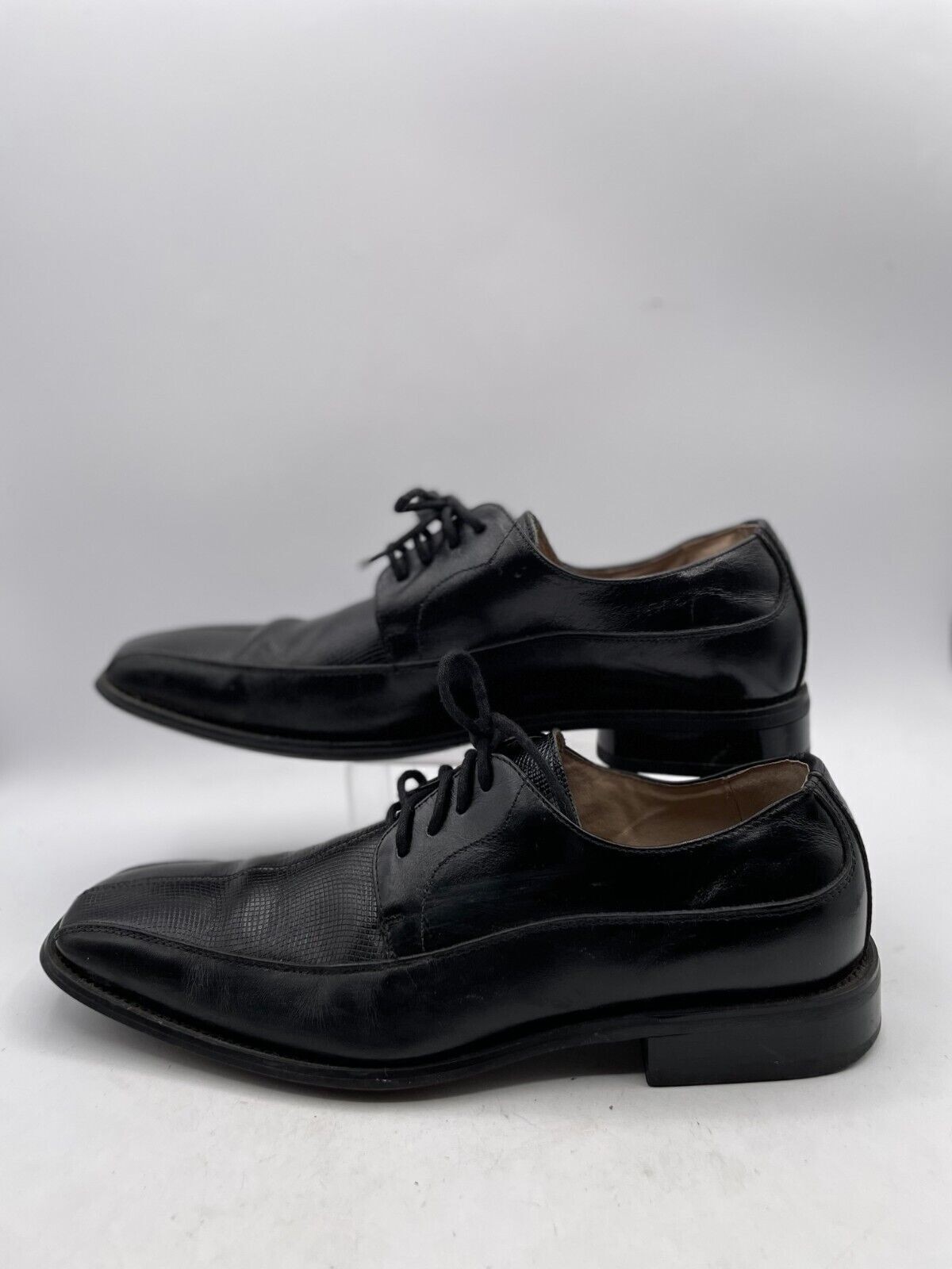 SAOLA Scarpe eleganti formali Stacy Adams Oxford uomo taglia 8 pelle nera punta quadrata