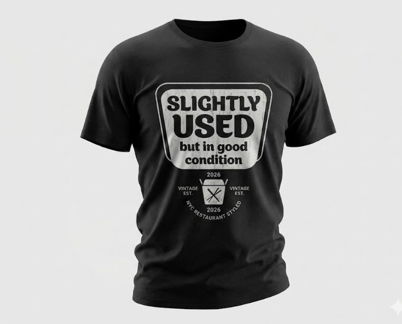 Slightly Used But In Good Condition Funny Mens T-Shirt Retro Novelty Gag Gift