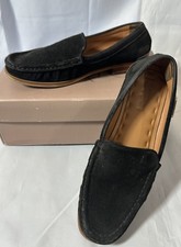 SARTO Franco Sarto Women's A. Gina Moc Toe Classic Loafer Black Suede Size 6M