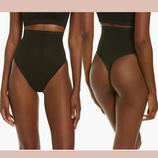 NWT 38 SKIMS  2X  Power Mesh High Waist Thong In Onyx Black T2025