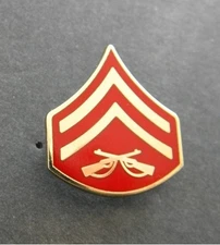 Marine Corps Marines E-4 Corporal Rank Lapel Pin 1.1 x 7/8 inches USMC